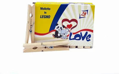 LOVE CLEAN PINZE LEGNO X18