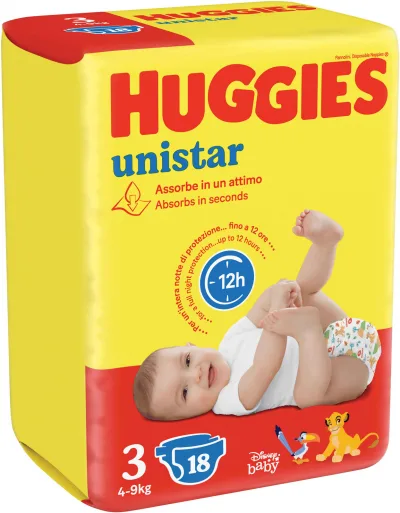 HUGGIES PANN.UNISTAR 4-9KG X18