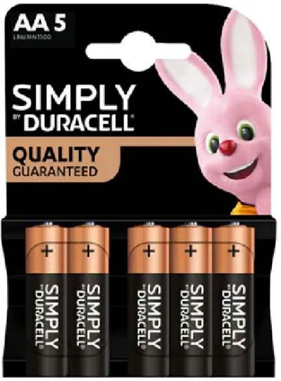 DURACELL SIMPLY AA STILO X5