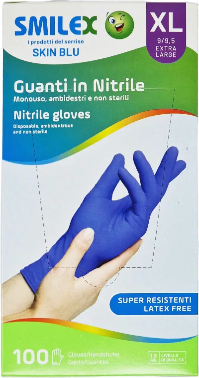 GUANTI X100 NITR.BLU S/POLV.XL