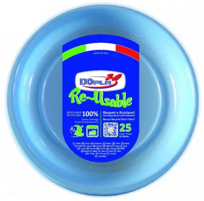 DOPLA PIATTI PIANI X25 AZZURRO