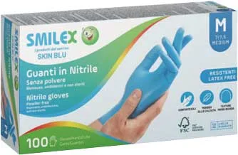 GUANTI X100 NITR.BLU S/POLV. S