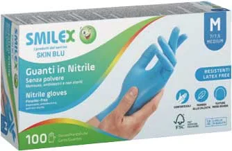 GUANTI X100 NITR.BLU S/POLV. L