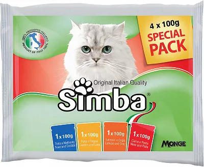 PET SIMBA GATTO M.PACK 4X100GR